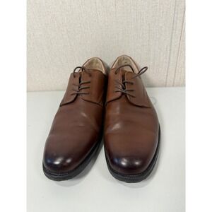 G.H. Bass & Co Mens Huxtable Cognac Brown Leather Plain‎ Toe Oxford Shoes 10.5 M